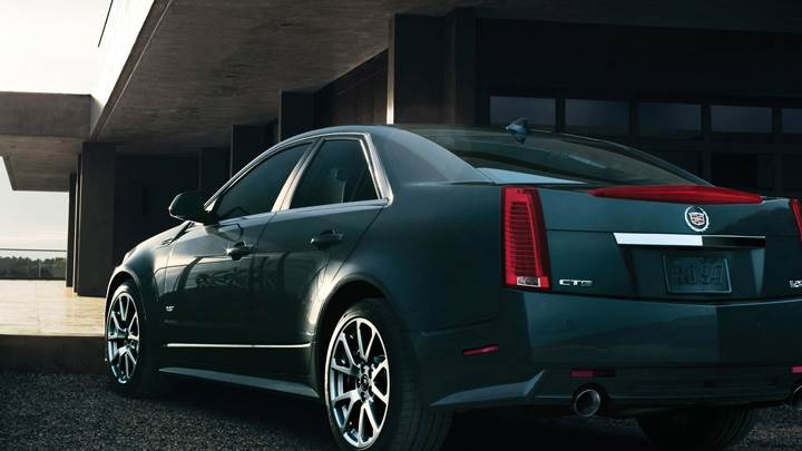 2011 Cadillac CTS-V Side Back Pose In Black